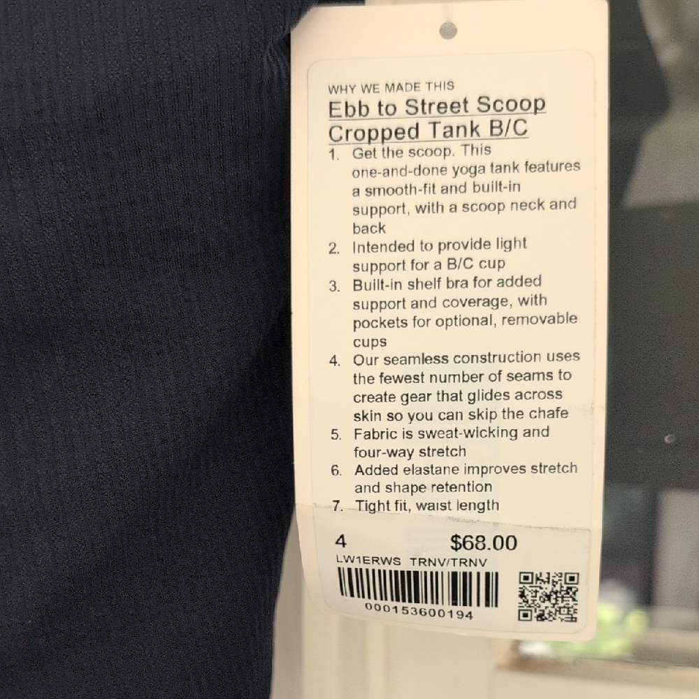 Lululemon Ebb to Street Scoop-Neck Cropped Tank Top - Picture 4 of 4